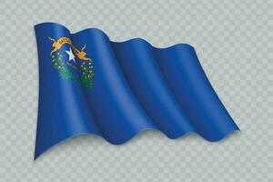 3d realistisch winken Flagge von Nevada ist ein Zustand von vereinigt Zustände vektor