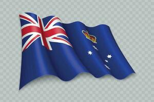 3d realistisk vinka flagga av victoria är en stat av Australien vektor