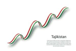 viftande band eller banderoll med tadzjikistans flagga vektor