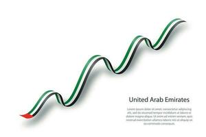 viftande band eller banderoll med flaggan av Förenade Arabemiraten vektor
