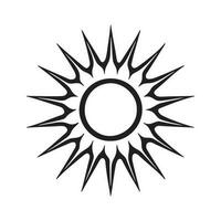 Sol silhuett logotyp isolerat på vit bakgrund vektor