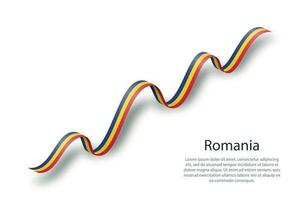 schwenkendes band oder banner mit rumänischer flagge vektor