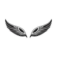Flügel schwarz und Weiß Vektor Symbol
