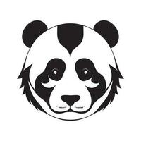 Panda Kopf schwarz und Weiß Vektor Symbol