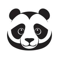 Panda Kopf schwarz und Weiß Vektor Symbol