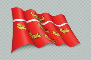 3d realistisch winken Flagge von Osten sussex ist ein Bezirk von England vektor