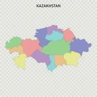 isolerat färgad Karta av kazakhstan vektor