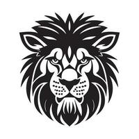lejon huvud svart och vit vektor ikon.