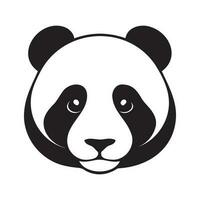 Panda Kopf schwarz und Weiß Vektor Symbol