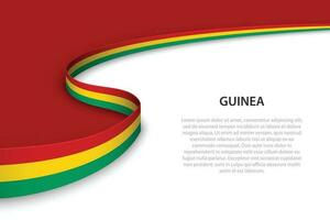 Welle Flagge von Guinea mit Copyspace Hintergrund. vektor