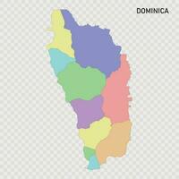 isoliert farbig Karte von Dominica mit Grenzen vektor