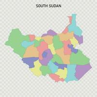 isoliert farbig Karte von Süd Sudan vektor