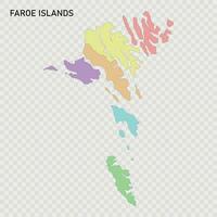 isoliert farbig Karte von Färöer Inseln vektor