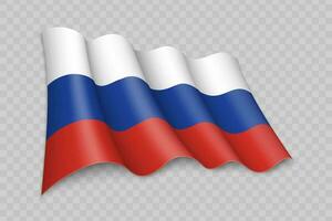 3d realistisch winken Flagge von Russland vektor