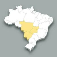 zentral-west Region Ort innerhalb Brasilien Karte vektor