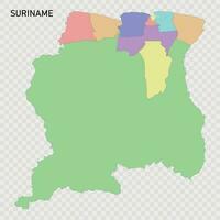 isoliert farbig Karte von suriname mit Grenzen vektor