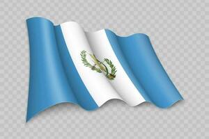 3d realistisch winken Flagge von Guatemala vektor