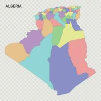 isolerat färgad Karta av algeriet vektor
