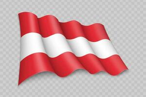 3d realistisch winken Flagge von Österreich vektor