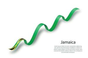 schwenkendes band oder banner mit flagge von jamaika vektor