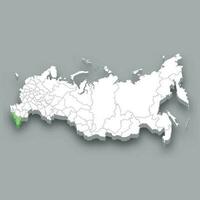 norr kaukasus område plats inom ryssland Karta vektor