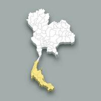 Süd- Region Ort innerhalb Thailand Karte vektor