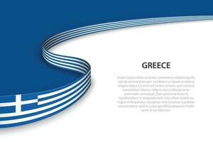 Welle Flagge von Griechenland mit Copyspace Hintergrund vektor
