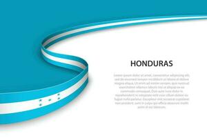 Welle Flagge von Honduras mit Copyspace Hintergrund. vektor