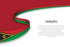 Vinka flagga av vanuatu med copy bakgrund. vektor
