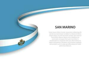 Welle Flagge von san Marino mit Copyspace Hintergrund vektor