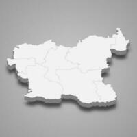 3d isometrisch Karte von Liebeskummer ist ein Provinz von Bulgarien vektor