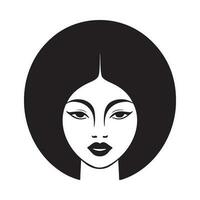kvinna huvud silhoutte, ansikte och hår mode ikon vektor