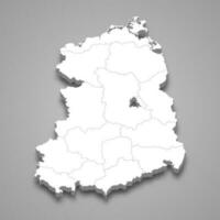 3d isometrisch Karte von Osten Deutschland isoliert mit Schatten vektor