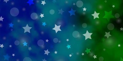 ljusblå grön vektor bakgrund med cirklar stjärnor glitter abstrakt illustration med färgglada droppar stjärnor design för textil tyg tapeter