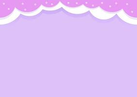 lila bakgrund med rosa sömlös gräns på topp och ljuv pärlor vektor