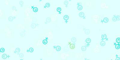 hellblaue grüne Vektorschablone mit Geschäftsfrauzeichen vektor
