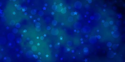 Hellblauer Vektorhintergrund mit Kreisen Sterne abstrakte Darstellung mit bunten Flecken Sterne Vorlage für Visitenkarten-Websites vektor