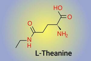 vektor illustration av l-theanin ört- molekyl grön te amino syra kemisk skelett- formel.