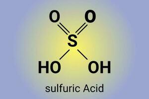 svavel- syra stark mineral syra molekyl. vektor kemisk strukturera.