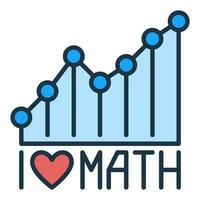 jag kärlek matematik vektor matematik begrepp färgad ikon eller tecken