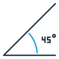 45 grad vinkel vektor matematik begrepp färgad ikon eller symbol