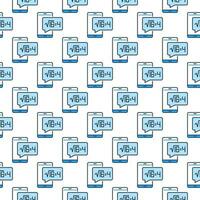 Platz Wurzel von 16 auf Smartphone Bildschirm Vektor Mathematik Wissenschaft Blau nahtlos Muster