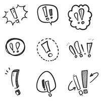 handritad enkel uppsättning varningar relaterade vektor linje ikoner i doodle stil vektor isolerade