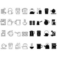 heiß Getränke Vektor Symbol Satz. Kaffee Illustration Zeichen Sammlung. Tee Symbol.