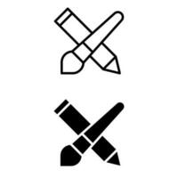 Zeichnung Symbol Vektor Satz. Bürste Illustration Zeichen Sammlung. Darstellung Zeichen oder Symbol.