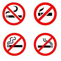 Nein Rauchen Symbol Vektor Satz. nicht Rauchen Illustration Zeichen Sammlung. Schaden Zeichen oder Symbol.