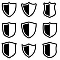 Schild Symbol Vektor Satz. Schutz Illustration Zeichen Sammlung. Rüstung Symbol.