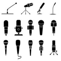 Mikrofon Symbol Vektor Satz. mic Illustration Zeichen Sammlung. Karaoke Symbol.