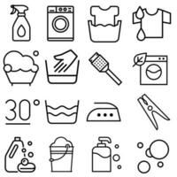 tvättning ikon vektor uppsättning. renhet illustration tecken samling. tvätta symbol.