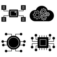 Algorithmus Symbol Vektor Satz. api Illustration Zeichen Sammlung. Programmierung Symbol.